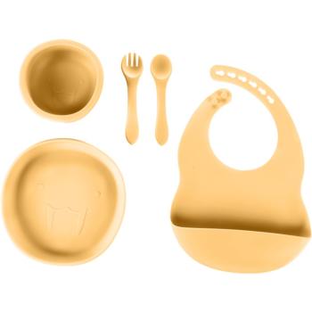 Zopa Silicone Set serviciu de masă pentru copii pentru copii Mustard Yellow 1 buc