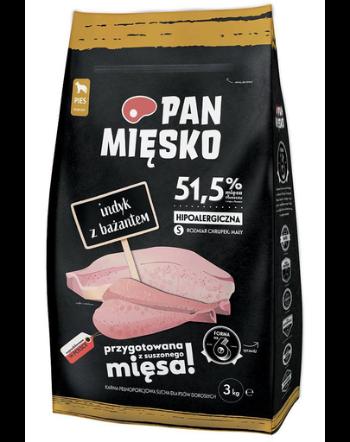 PAN MIĘSKO Hrana uscata pentru cainia adulti talie mica, cu fazan si curcan 3 kg