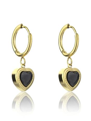 Marc Malone Cercei fermecători placați cu aur Nicole Black Earrings MCE23106G