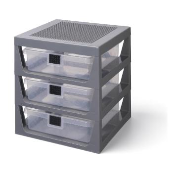 Organizator de depozitare cu 3 sertare LEGO®, gri