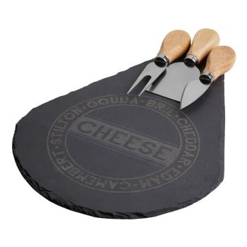 Platou și 3 ustensile pentru servire brânzeturi Premier Housewares Cheese Set