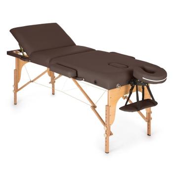 KLARFIT MT 500, maro, masă de masaj, 210 cm, 200 kg, retractabil, finisaj fin, geantă