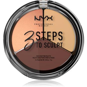 NYX Professional Makeup 3 Steps To Sculpt Patela pentru conturul fetei culoare 03 Medium 15 g