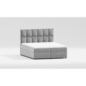 Pat boxspring gri deschis cu spațiu de depozitare 200x200 cm Flip – Ropez