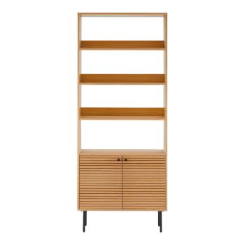 Bibliotecă în culoare naturală cu aspect de lemn de stejar 80x200 cm Kyoto – House Nordic