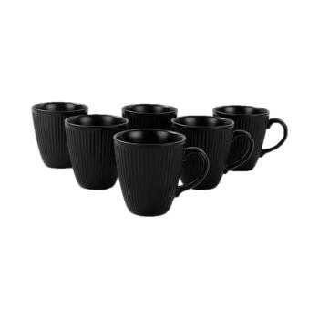 Căni negre 6 buc. din ceramică 0.3 l – Hermia