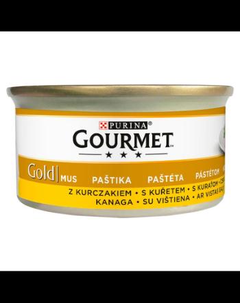 GOURMET Gold Mus hrana umeda pentru pisici, cu pui 24 x 85 g
