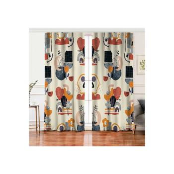 Set 2 draperii din amestec de bumbac Minimalist Home World, 140 x 260 cm