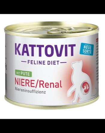 KATTOVIT Feline Diet Niere/Renal hrana pisici afectiuni renale, curcan 185 g