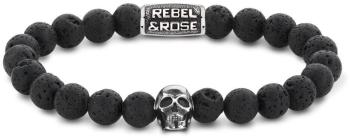 Rebel&Rose Brățară de margele Skull RR-60045-G 17,5 cm - M