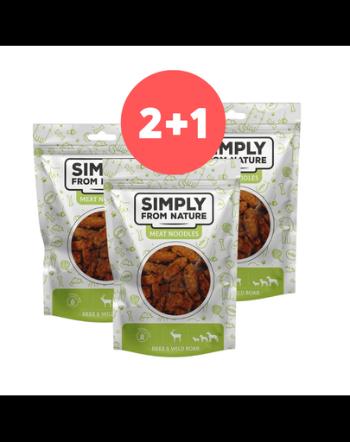 SIMPLY FROM NATURE Meat Noodles cerb si mistret recompensa caine 2 x 80g + 80g GRATIS