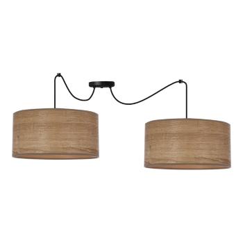 Lustră maro deschis cu abajur din ratan ø 30 cm Legno – Candellux Lighting