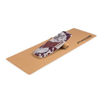 BoarderKING ndoorboard Curved, placa echilibru, saltea, cilindru, lemn / pluta