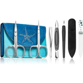 DuKaS Premium Line Solingen Set de manichiură 216 Blue-Turquoise (+ carcasă)