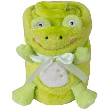 Babymatex Willy Frog pătură mini cu animal de pluș 85x100 cm