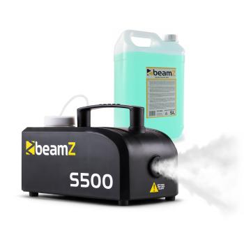 Beamz S500 New Edition, aparat de făcut fum, inclusiv și lichidul de fum, 500 W, 50 m³ / min