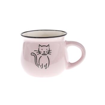 Cană din ceramică Cat 75 ml,  roz