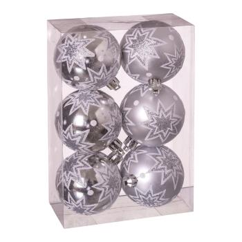 Set 6 globuri de Crăciun Unimasa Estrellas, ø 5 cm, argintiu