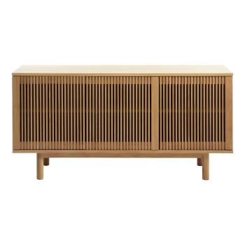 Comodă în culoare naturală joasă cu aspect de lemn de stejar 143x70 cm Tiber – Unique Furniture