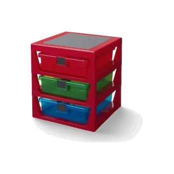 Organizator pentru depozitare cu 3 sertare LEGO®, roșu