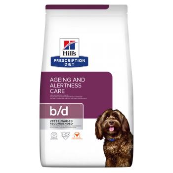 HILL'S Prescription Diet b/d Ageing and Alertness Care, Pui, dietă veterinară câini senior, hrană uscată, sistem nervos & calmante, 3kg