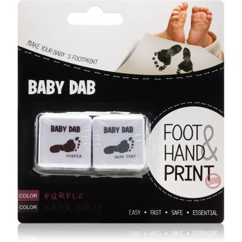 Baby Dab Foot & Hand Print cerneală pentru amprente copii 2 pc Purple & Grey 2 buc