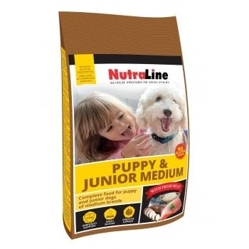 Pachet 2 x Nutraline Dog Medium Puppy&Junior 12.5 kg