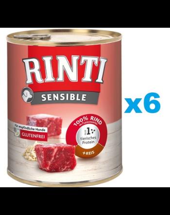 RINTI Sensible vita si orez 6x800 g caini cu alergii alimentare