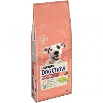 Pachet 2 x Dog Chow Adult Sensitive Somon, 14 kg