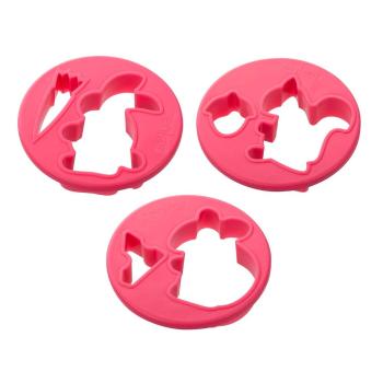 Set 3 tăietoare de aluat Zenker Animal, ø 8 cm, roz