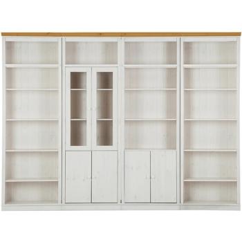 Bibliotecă albă din lemn de pin 370x223 cm Anita – Støraa