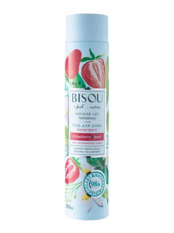 BISOU Gel de duș antistres pentru hidratarea pielii Căpșuni și busuioc (Shower Gel Antistress) 300 ml