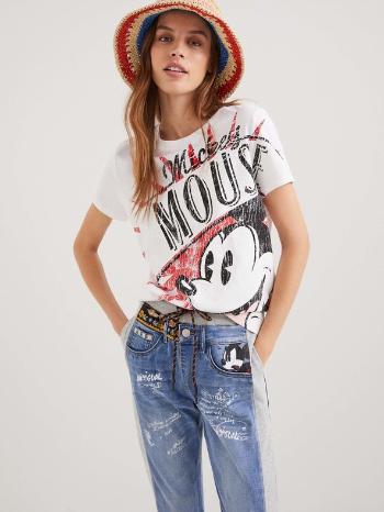 Desigual Mickey Boom Tricou Alb