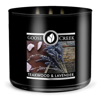 Lumânare parfumată pentru bărbați Goose Creek Teakwood & Lavender, 35 de ore de ardere