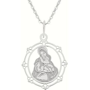 Praqia Jewellery Colier din argint Madonna și copilul KO0870_BR030_43-7 (lanț, pandantiv)