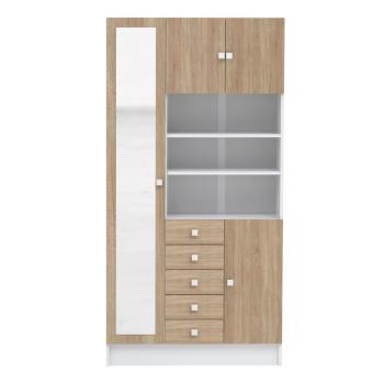 Dulap de baie cu aspect de lemn de stejar 90x182 cm Combi – TemaHome