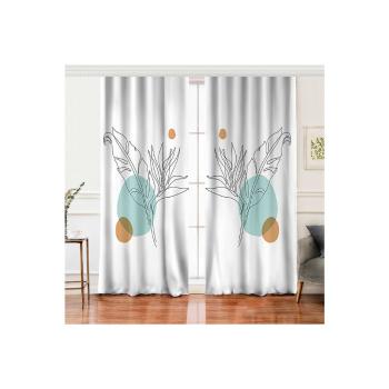 Set 2 draperii din amestec de bumbac Minimalist Home World, 140 x 260 cm, alb