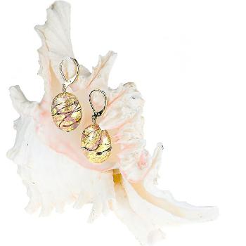 Lampglas Cercei frumoșiRomantic Roots cu perle Lampglas cu aur de 24 de carate EP13
