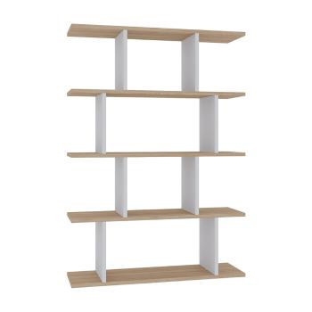 Bibliotecă albă/cu aspect de lemn de stejar 90x127 cm Harmon – Kalune Design