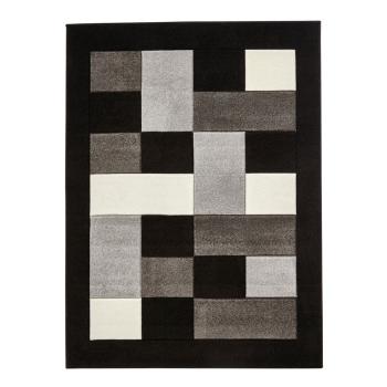 Covor Think Rugs Matrix, 80 x 150 cm, gri - negru