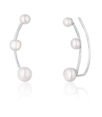 JwL Luxury Pearls Cercei longitudinali din argint cu perle de râu JL0794