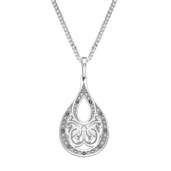 Praqia Jewellery Colier elegant din argint Lacrimă cu cristale KO2008_CU050_45 (lanț, pandantiv)