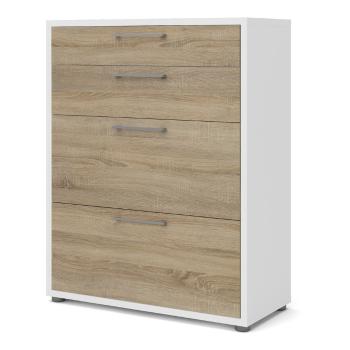 Bibliotecă modulară albă/cu aspect de lemn de stejar 89x113 cm Prima – Tvilum