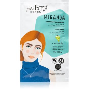 puroBIO Cosmetics Miranda Green Grapes mască de curățare și catifelare cu acid hialuronic 10 ml