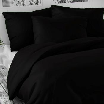 Lenjerie de pat din satin Luxury Collection, negru, 140 x 200 cm, 70 x 90 cm