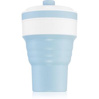 KidPro Collapsible Mug ceasca cu pai Blue 350 ml