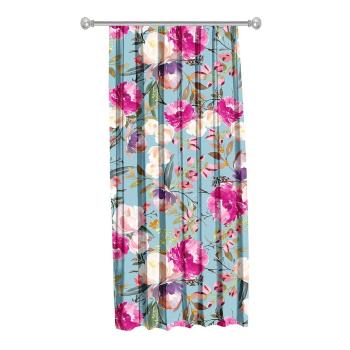 Draperie Mike & Co. NEW YORK Butterflies Blossom, 140 x 270 cm, albastru-roz