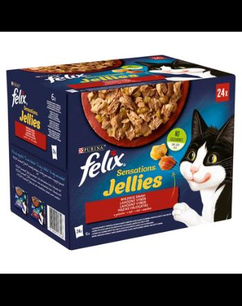 FELIX Sensations Jellies Hrana umeda pentru pisici adulte 96x85g