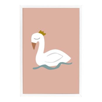 Poster de perete în ramă albă Bloomingville Mini Xander Swan, 45 x 65 cm