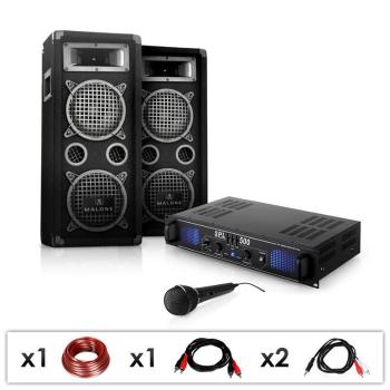 Electronic-Star SET PA DJ "DJ-25" Amplificator-Difuzoare-Microfon 1600W